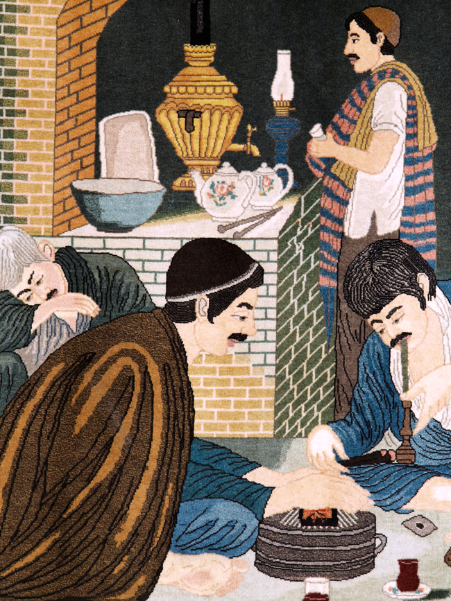 Vintage Persian Tabriz Pictorial Rug, No.26760 - Galerie Shabab