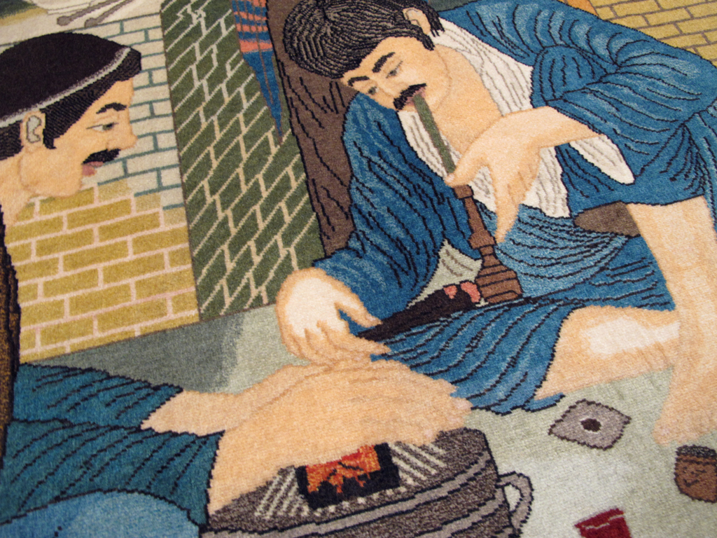 Vintage Persian Tabriz Pictorial Rug, No.26760 - Galerie Shabab