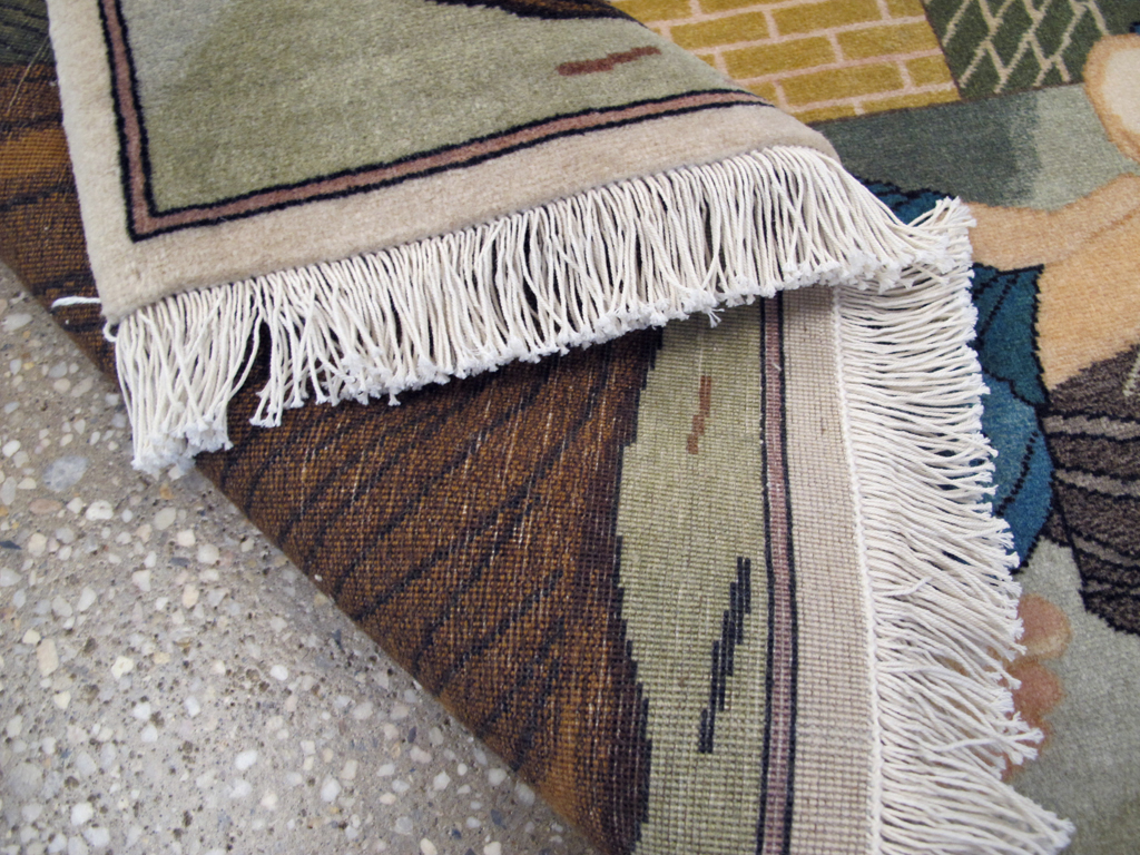 Vintage Persian Tabriz Pictorial Rug, No.26760 - Galerie Shabab