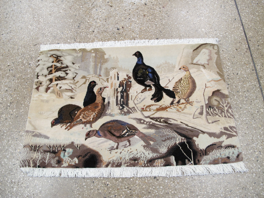 Vintage Persian Pictorial Tabriz Rug, No.26762 - Galerie Shabab