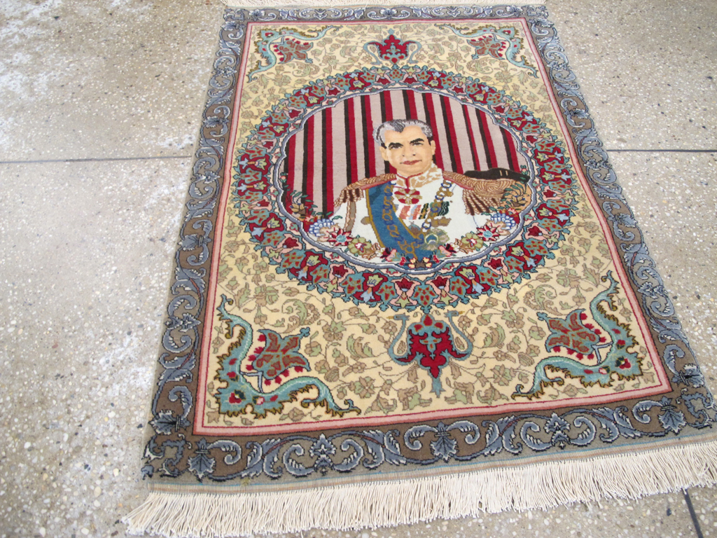 Vintage Persian Tabriz Pictorial Rug, No.26771 - Galerie Shabab