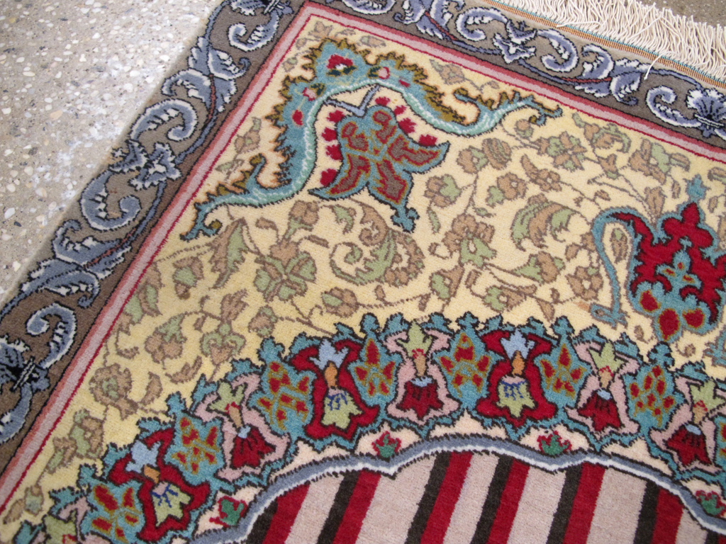 Vintage Persian Tabriz Pictorial Rug, No.26771 - Galerie Shabab