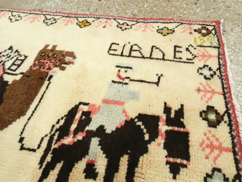 Vintage Persian Baluch Pictorial Rug, No.26776 - Galerie Shabab