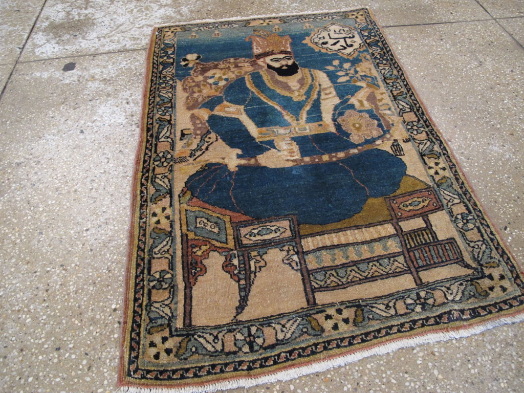 Antique Persian Tabriz Pictorial Rug, No.26782 - Galerie Shabab