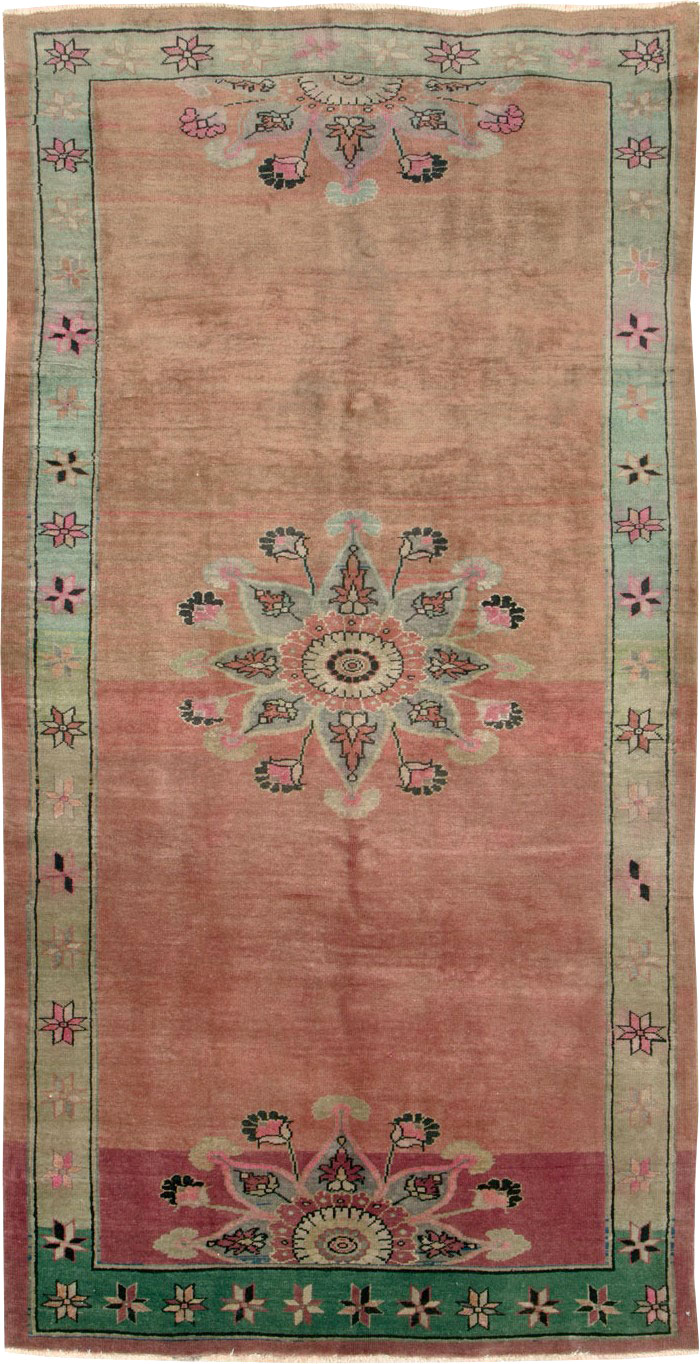 Vintage Indian Lahore Wide Gallery Runner, No.26784 - Galerie Shabab