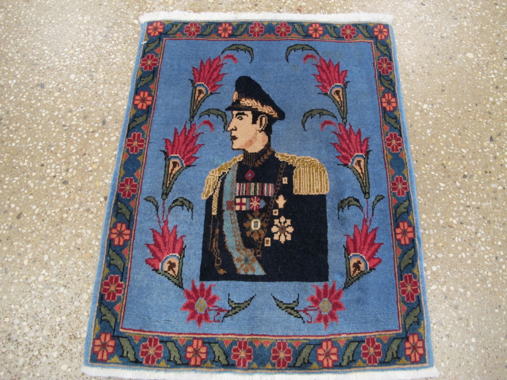 Vintage Persian Tabriz Pictorial Rug, No.26786 - Galerie Shabab