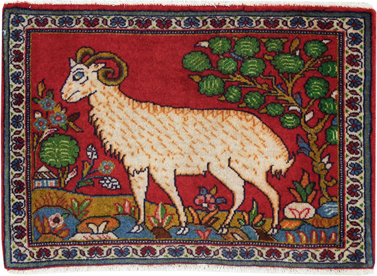 Vintage Persian Tabriz Pictorial Rug (Pair: 1 of 2), No.26788 - Galerie Shabab