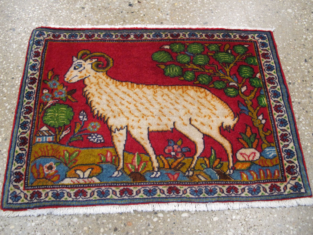 Vintage Persian Tabriz Pictorial Rug (Pair: 1 of 2), No.26788 - Galerie Shabab