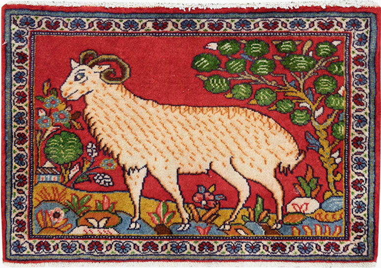 Vintage Persian Tabriz Pictorial Rug (Pair: 2 of 2), No.26789 - Galerie Shabab