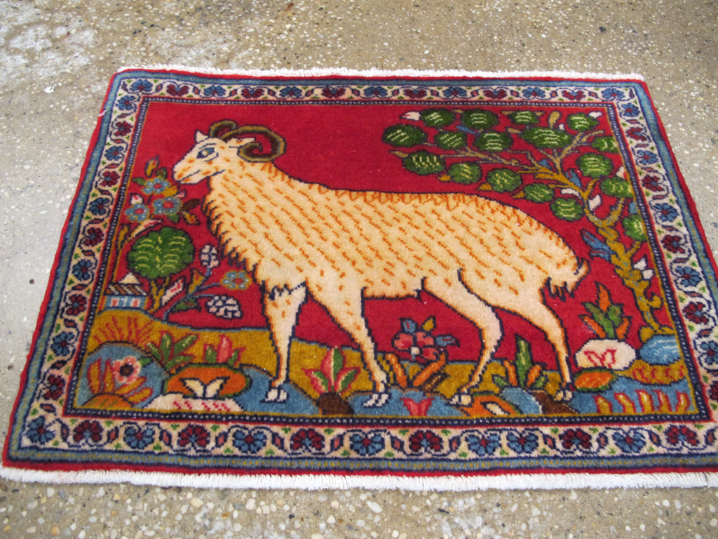 Vintage Persian Tabriz Pictorial Rug (Pair: 2 of 2), No.26789 - Galerie Shabab