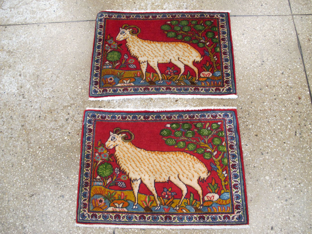 Vintage Persian Tabriz Pictorial Rug (Pair: 2 of 2), No.26789 - Galerie Shabab