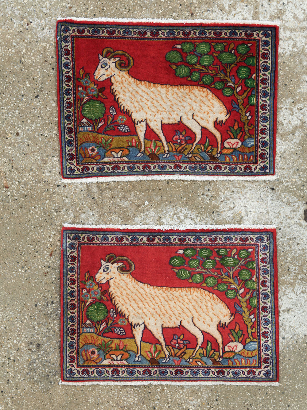 Vintage Persian Tabriz Pictorial Rug (Pair: 2 of 2), No.26789 - Galerie Shabab