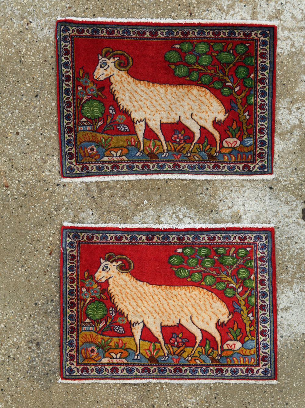 Vintage Persian Tabriz Pictorial Rug (Pair: 2 of 2), No.26789 - Galerie Shabab