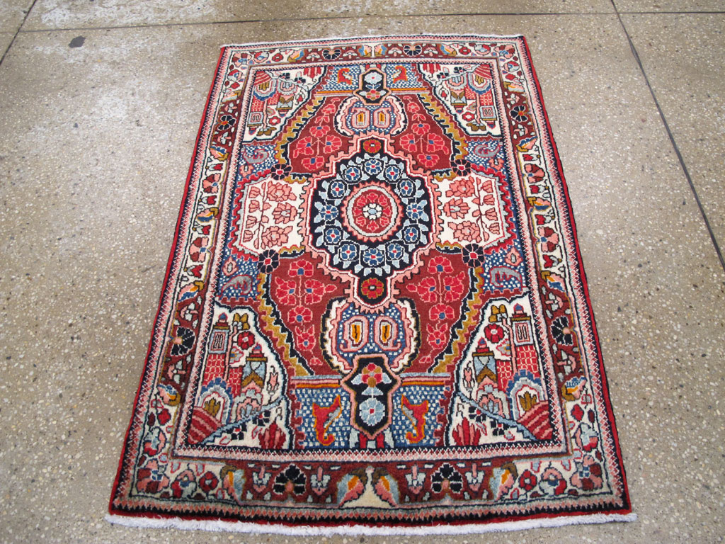 Vintage Persian Sarouk Throw Rug (Pair: 1 of 2), No.26792 - Galerie Shabab