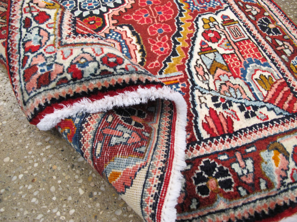 Vintage Persian Sarouk Throw Rug (Pair: 1 of 2), No.26792 - Galerie Shabab