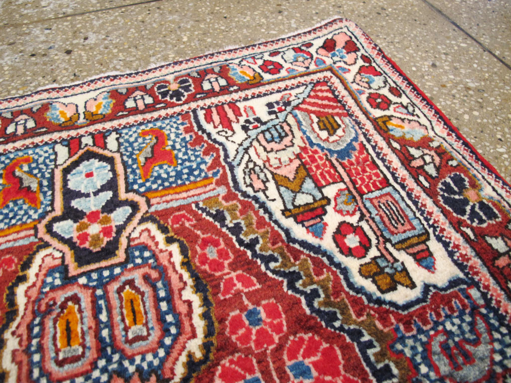 Vintage Persian Sarouk Throw Rug (Pair: 2 of 2), No.26793 - Galerie Shabab