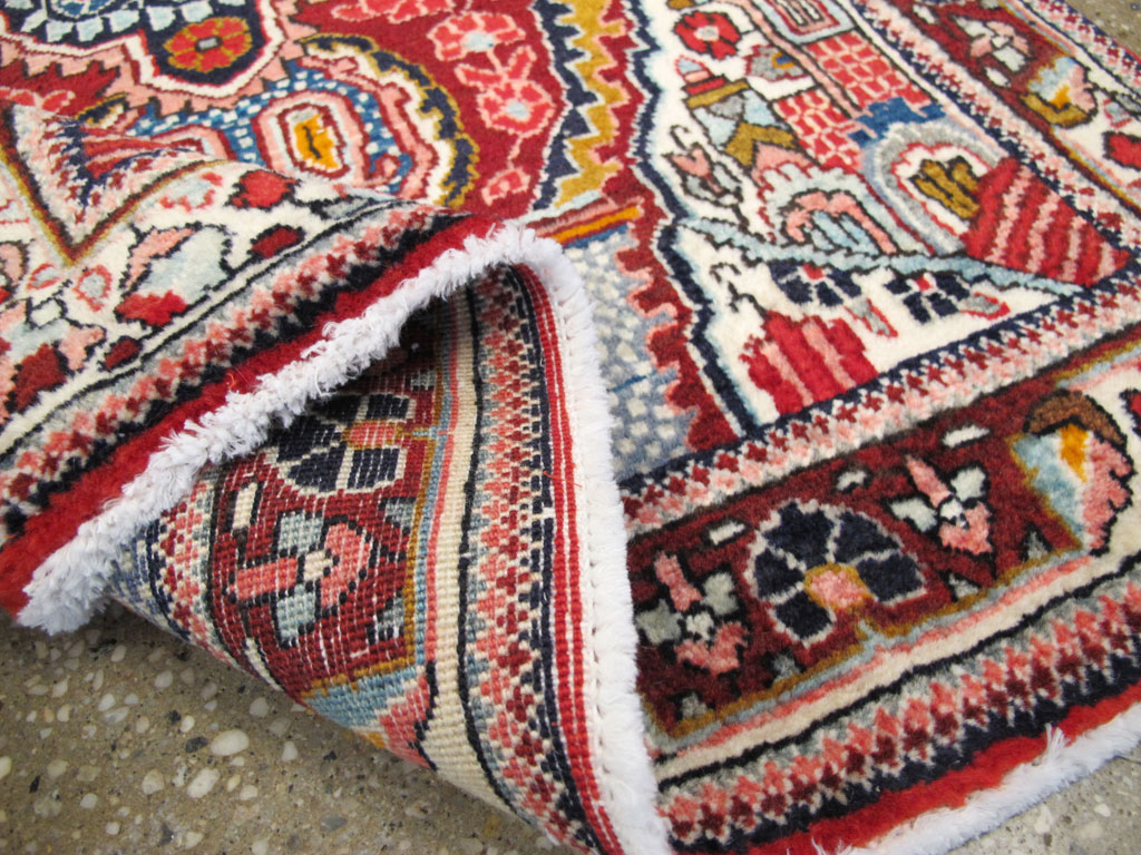 Vintage Persian Sarouk Throw Rug (Pair: 2 of 2), No.26793 - Galerie Shabab