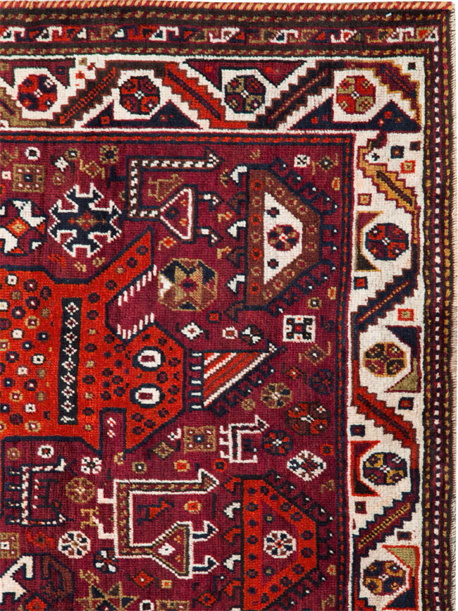 Vintage Pictorial Qashqai Rug, No.26794 - Galerie Shabab