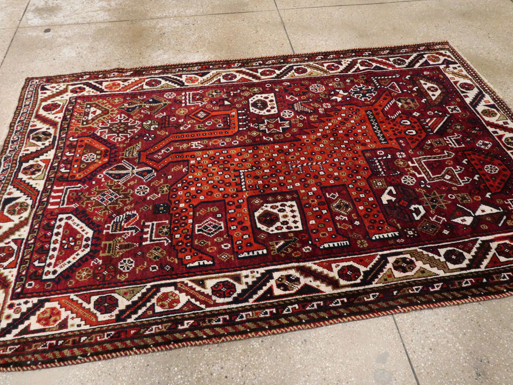 Vintage Pictorial Qashqai Rug, No.26794 - Galerie Shabab