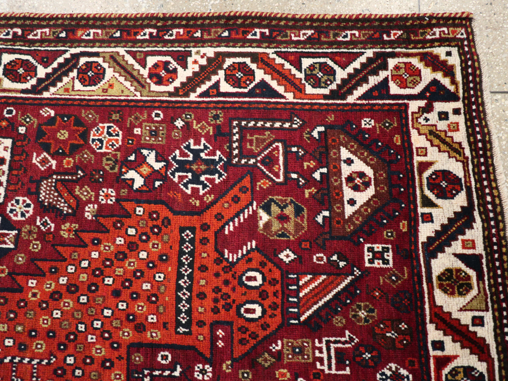 Vintage Pictorial Qashqai Rug, No.26794 - Galerie Shabab