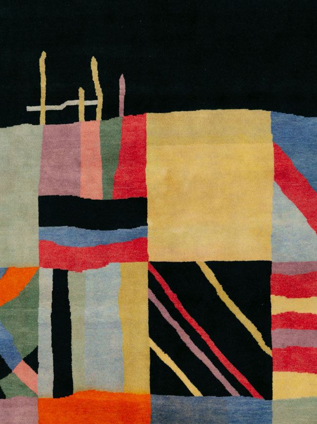 Vintage Persian Tabriz Art Deco Rug Inspired By Edward McKnight Kauffer, No.26798 - Galerie Shabab