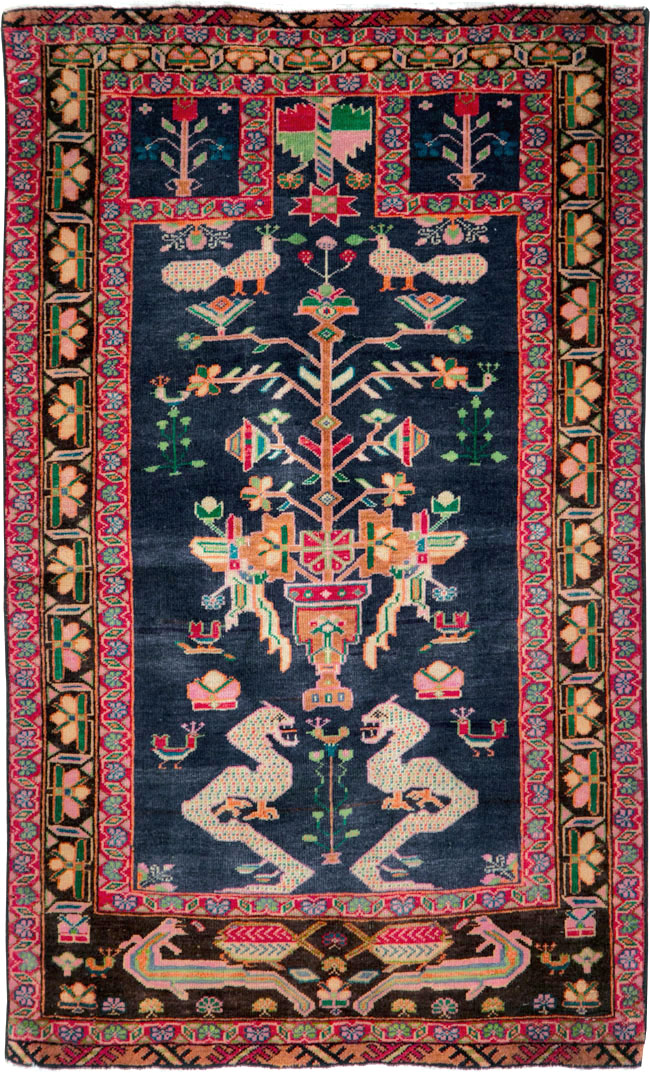 Vintage Persian Baluch Throw Rug, No.26829 - Galerie Shabab