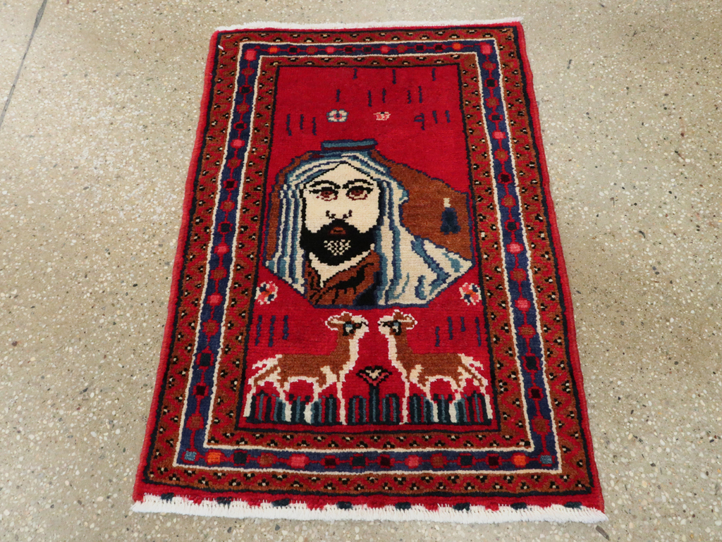 Vintage Persian Hamadan Pictorial Rug, No.26832 - Galerie Shabab