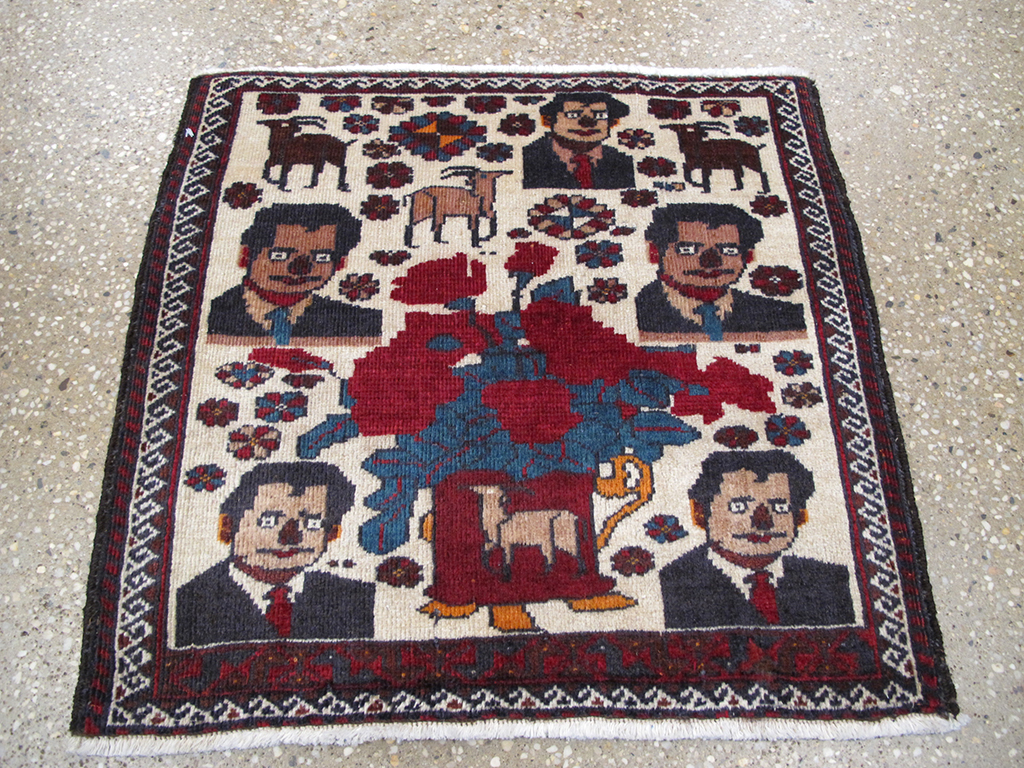 Vintage Persian Afshar Pictorial Rug, No.26838 - Galerie Shabab