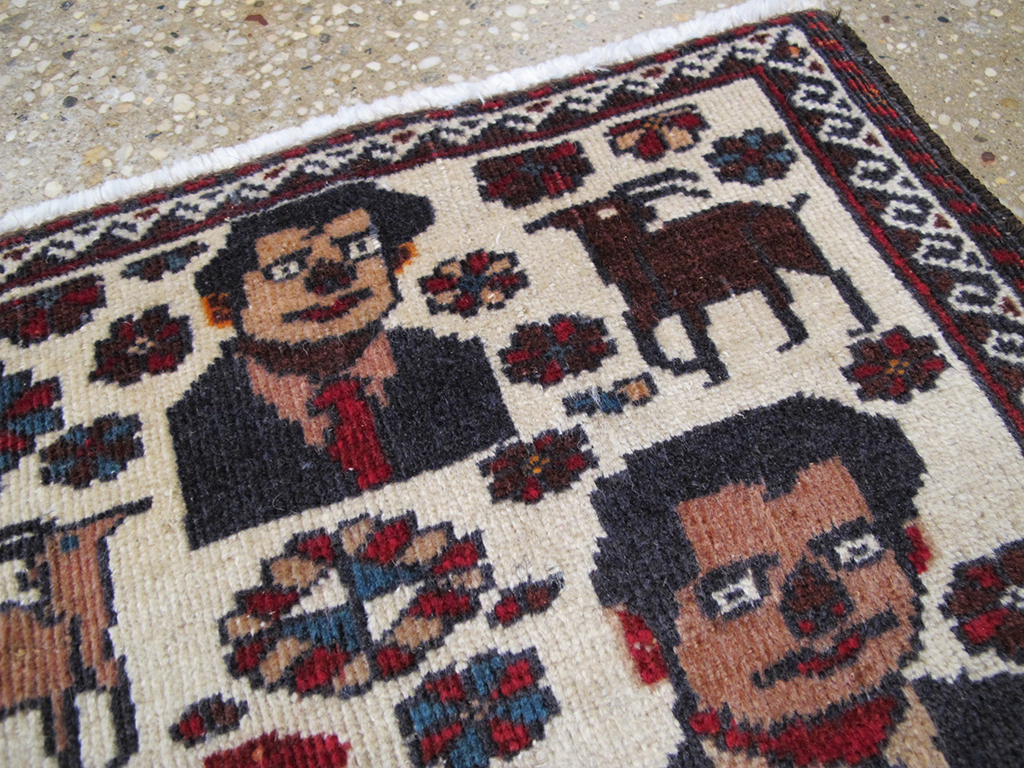 Vintage Persian Afshar Pictorial Rug, No.26838 - Galerie Shabab