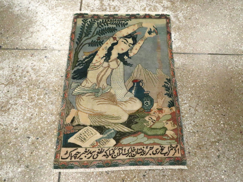 Vintage Persian Tabriz Pictorial Rug (Pair: 1 of 2), No.26839 - Galerie Shabab