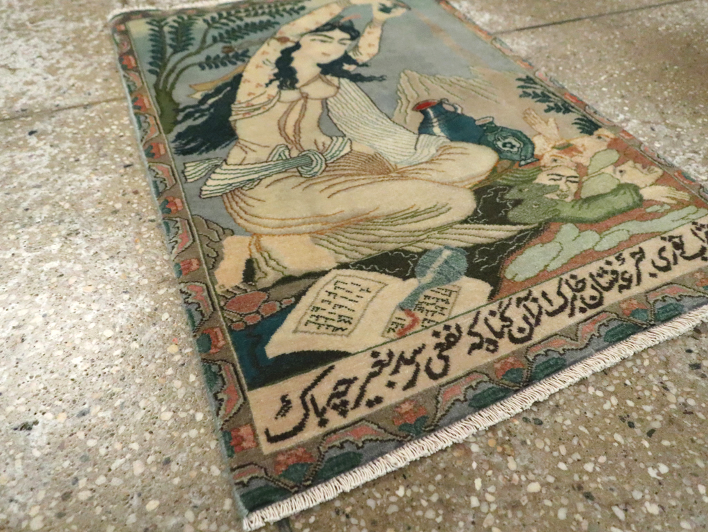 Vintage Persian Tabriz Pictorial Rug (Pair: 1 of 2), No.26839 - Galerie Shabab