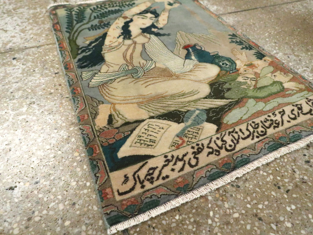 Vintage Persian Tabriz Pictorial Rug (Pair: 1 of 2), No.26839 - Galerie Shabab