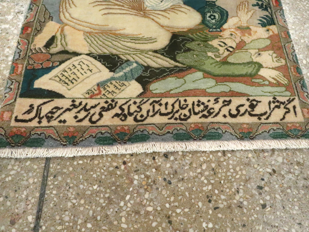 Vintage Persian Tabriz Pictorial Rug (Pair: 2 of 2), No.26840 - Galerie Shabab