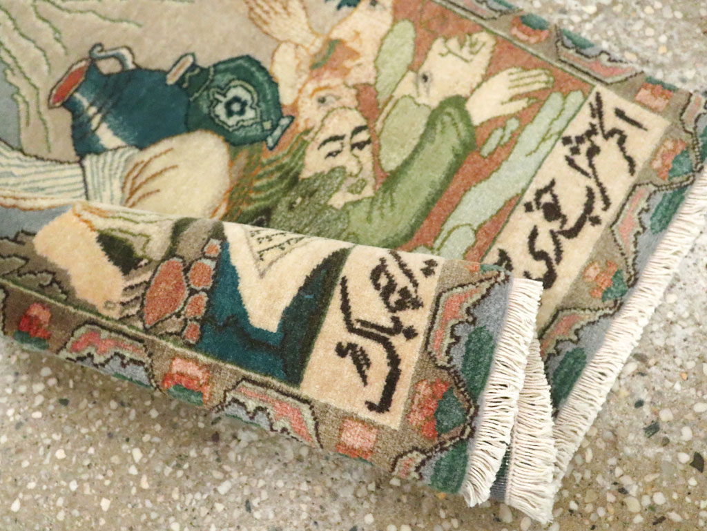 Vintage Persian Tabriz Pictorial Rug (Pair: 2 of 2), No.26840 - Galerie Shabab