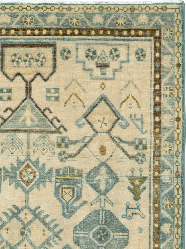 Vintage Persian Malayer Throw Rug, No.26875 - Galerie Shabab