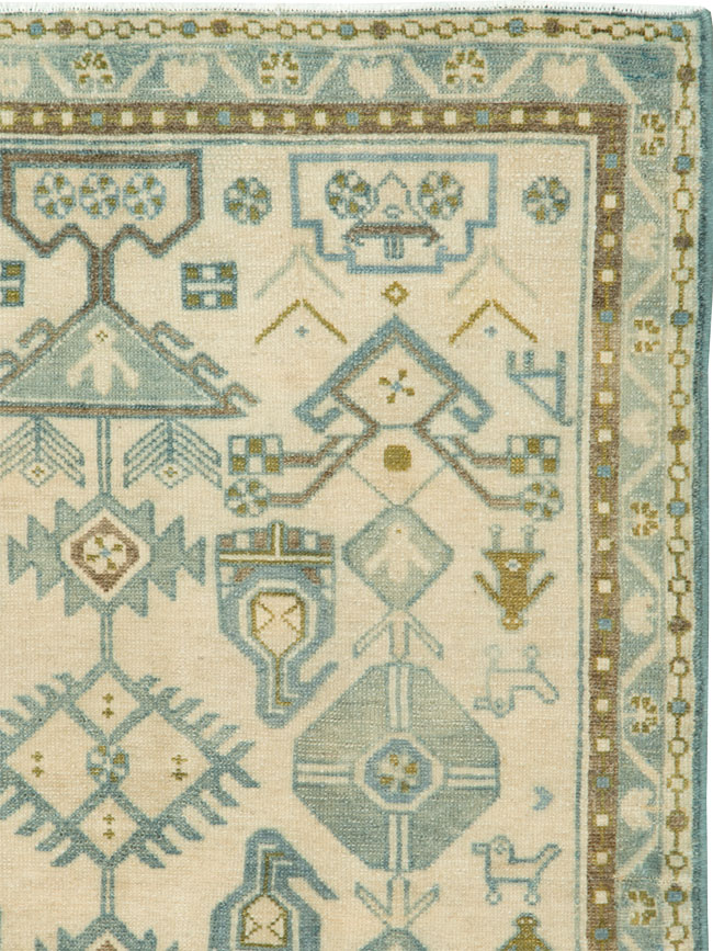 Vintage Persian Malayer Throw Rug, No.26875 - Galerie Shabab