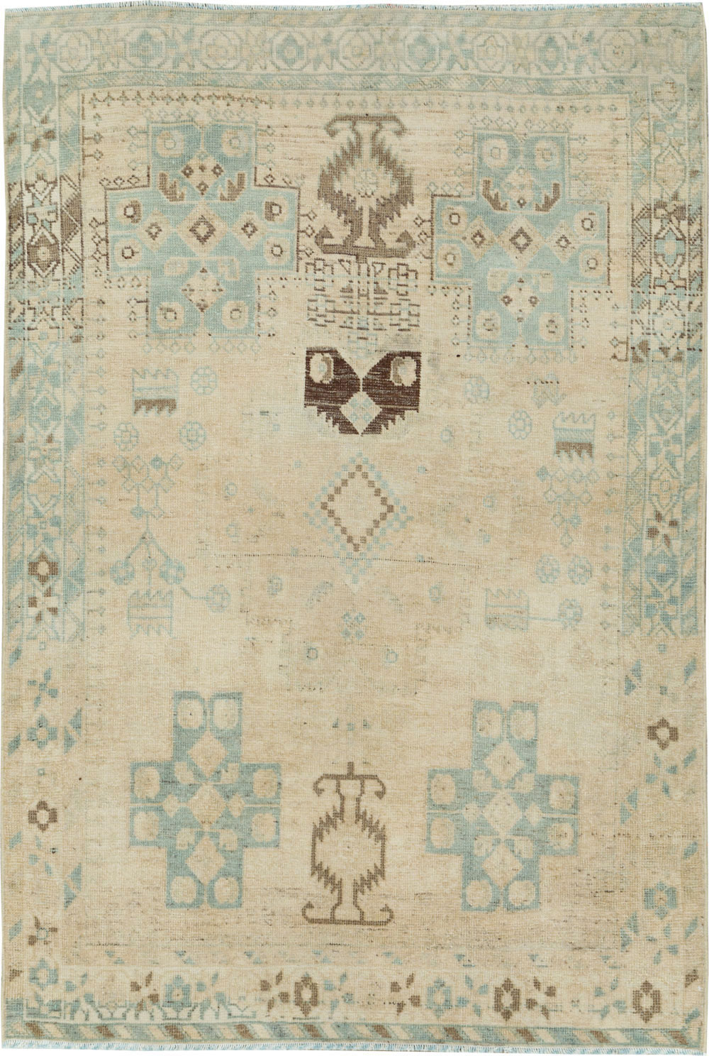 Vintage Persian Afshar Throw Rug, No.26890 - Galerie Shabab