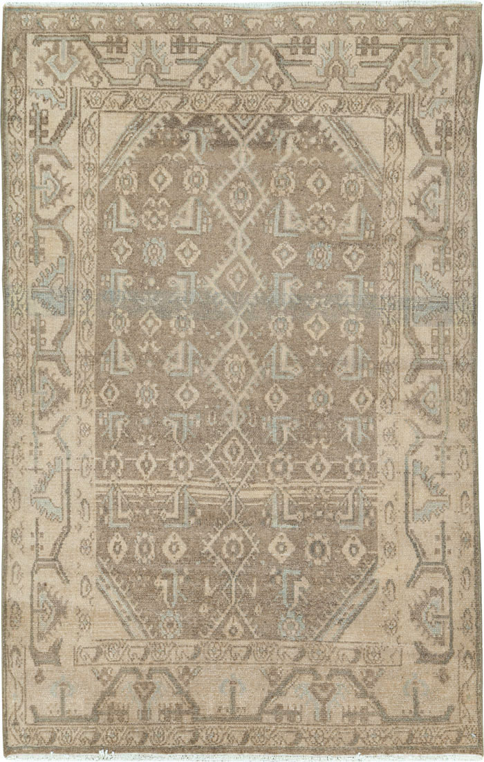 Vintage Persian Malayer Throw Rug, No.26901 - Galerie Shabab