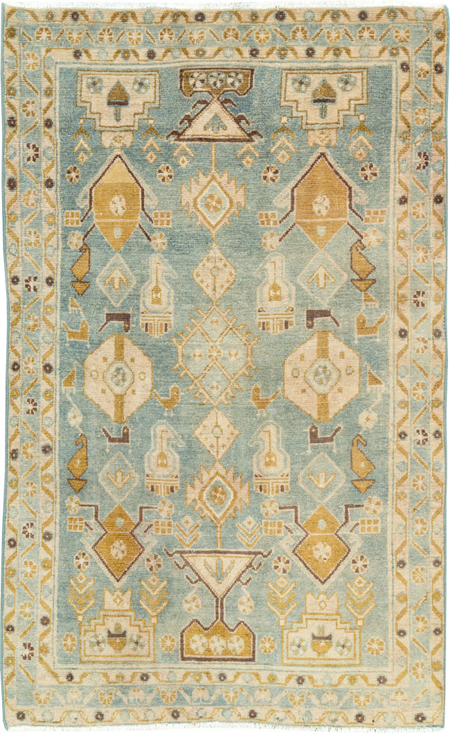 Vintage Persian Malayer Throw Rug, No.26909 - Galerie Shabab