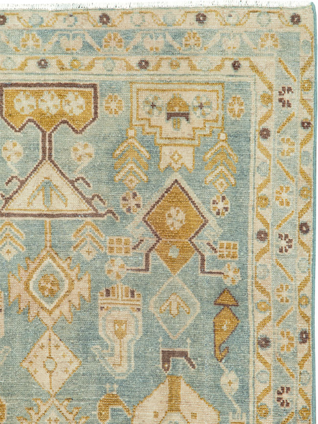 Vintage Persian Malayer Throw Rug, No.26909 - Galerie Shabab