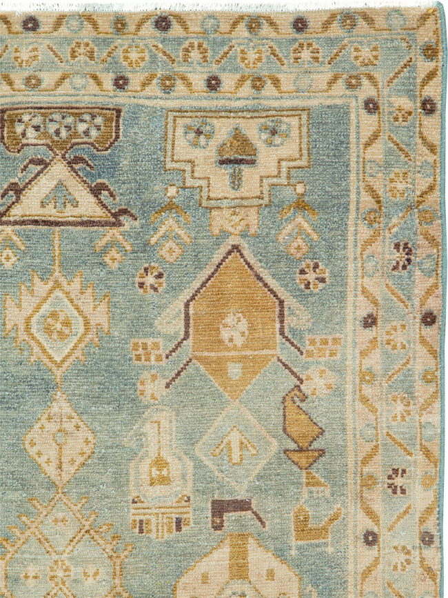 Vintage Persian Malayer Throw Rug, No.26909 - Galerie Shabab