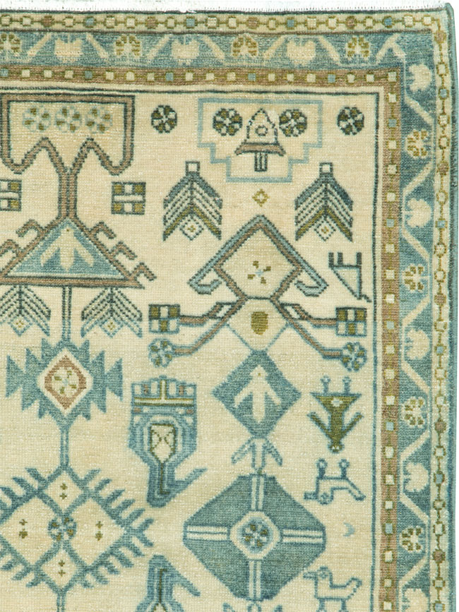 Vintage Persian Malayer Throw Rug, No.26914 - Galerie Shabab