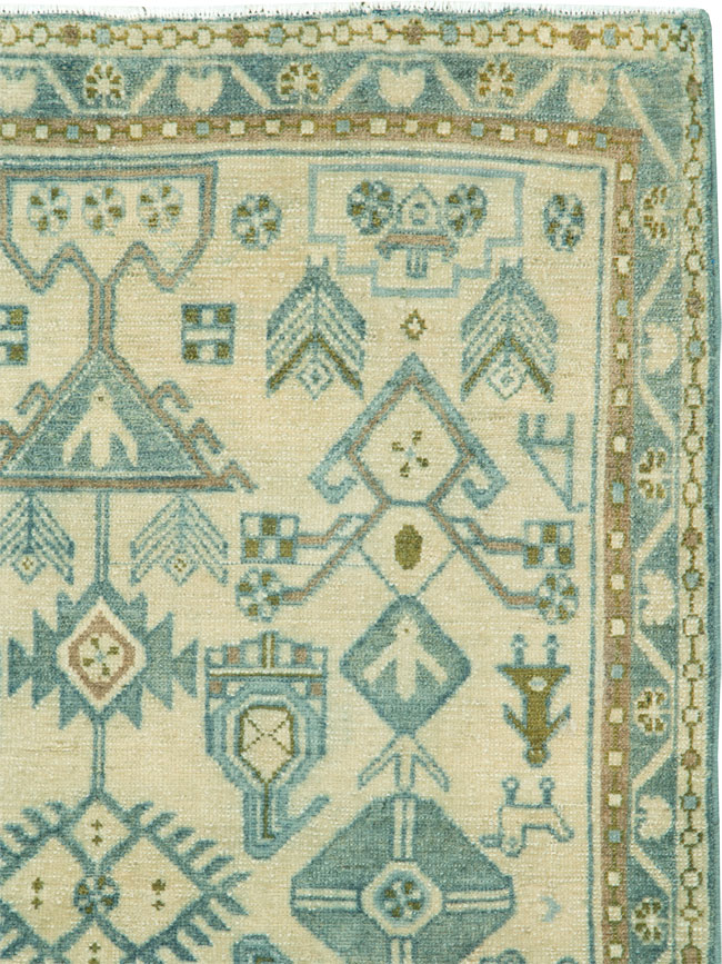 Vintage Persian Malayer Throw Rug, No.26914 - Galerie Shabab