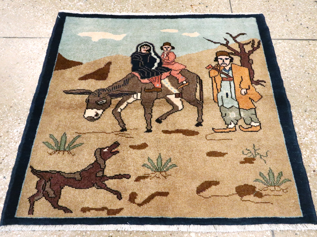 Vintage Persian Tabriz Pictorial Rug, No.26925 - Galerie Shabab