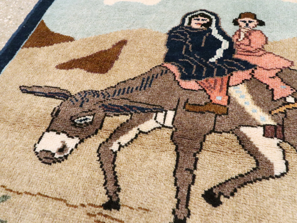 Vintage Persian Tabriz Pictorial Rug, No.26925 - Galerie Shabab