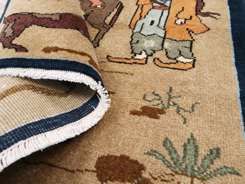 Vintage Persian Tabriz Pictorial Rug, No.26925 - Galerie Shabab