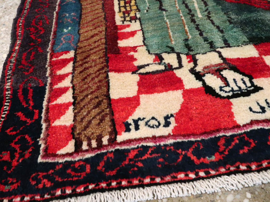 Vintage Persian Baluch Pictorial Rug, No.26934 - Galerie Shabab