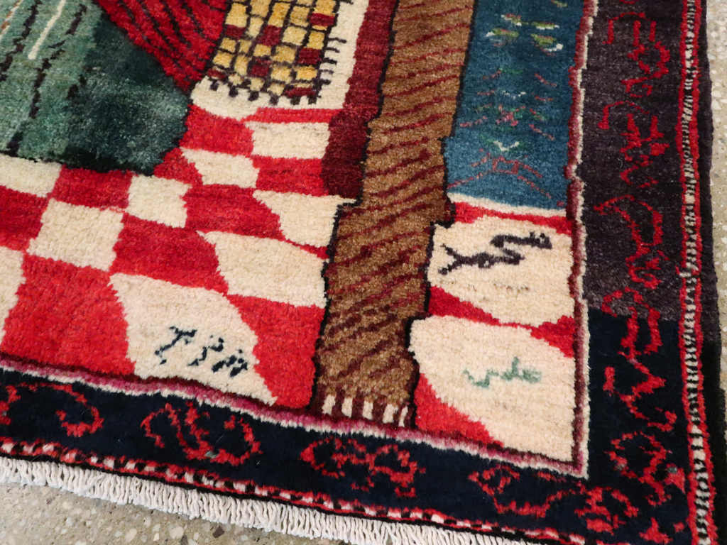 Vintage Persian Baluch Pictorial Rug, No.26934 - Galerie Shabab