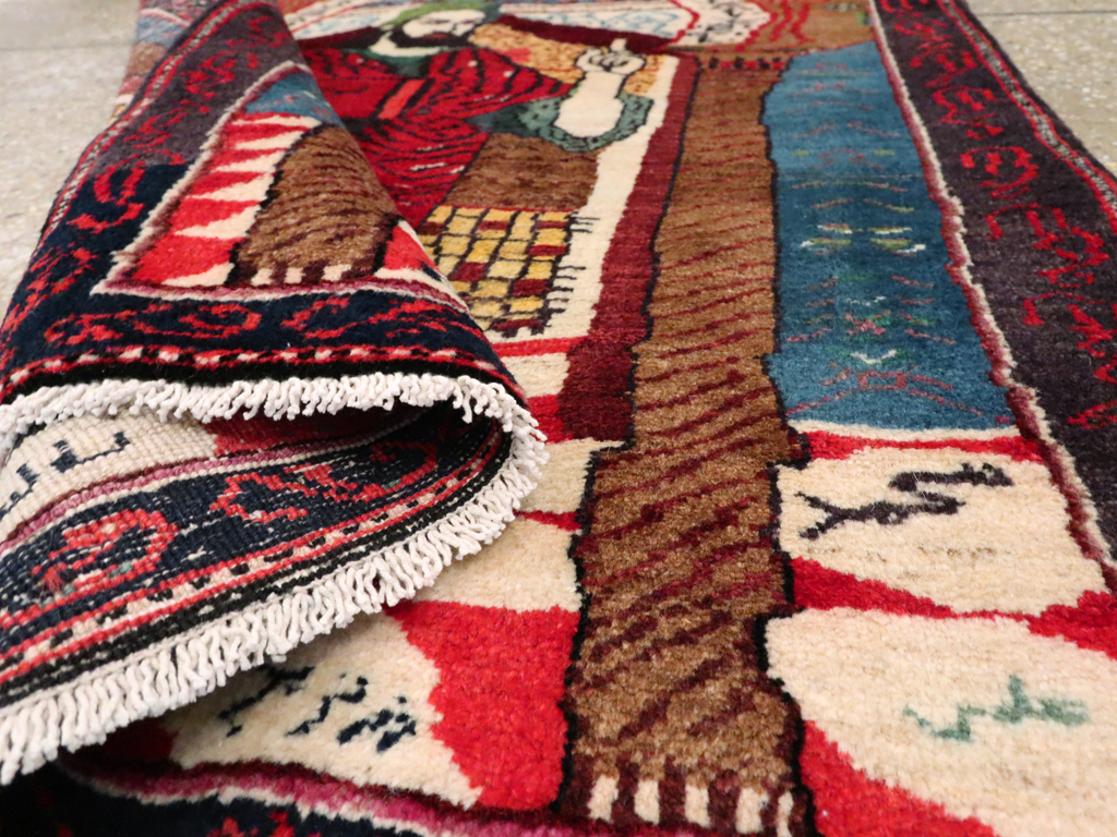 Vintage Persian Baluch Pictorial Rug, No.26934 - Galerie Shabab