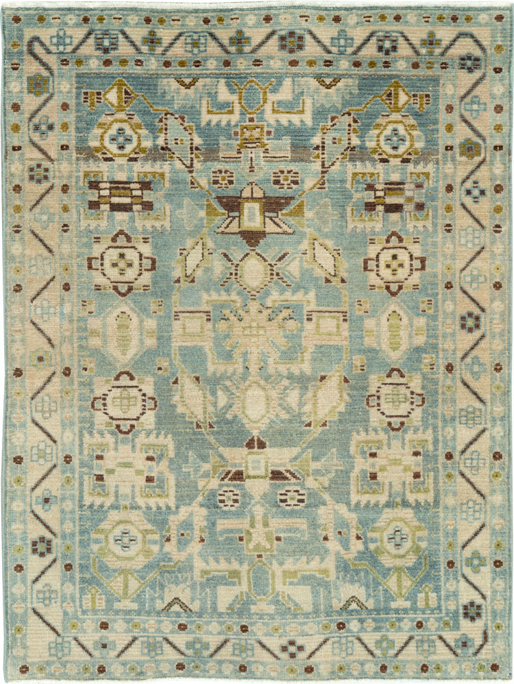 Vintage Persian Malayer Throw Rug, No.26951 - Galerie Shabab